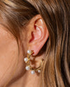 Pearl Flower Hoop Earrings