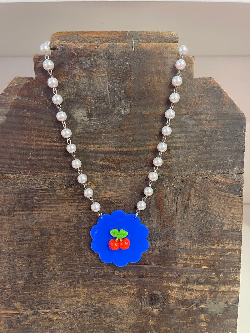 Acrylic Cherry Necklace