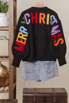 OVERSIZE Christmas Sweater with Lettering: Black / S