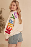 OVERSIZE Christmas Sweater with Lettering: Black / S