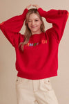 OVERSIZE Christmas Sweater with Lettering: Black / L