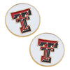 Texas Tech Red Raiders Enamel Disc Stud Earrings in White