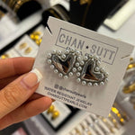 PEARL HEART EARRINGS : GOLD