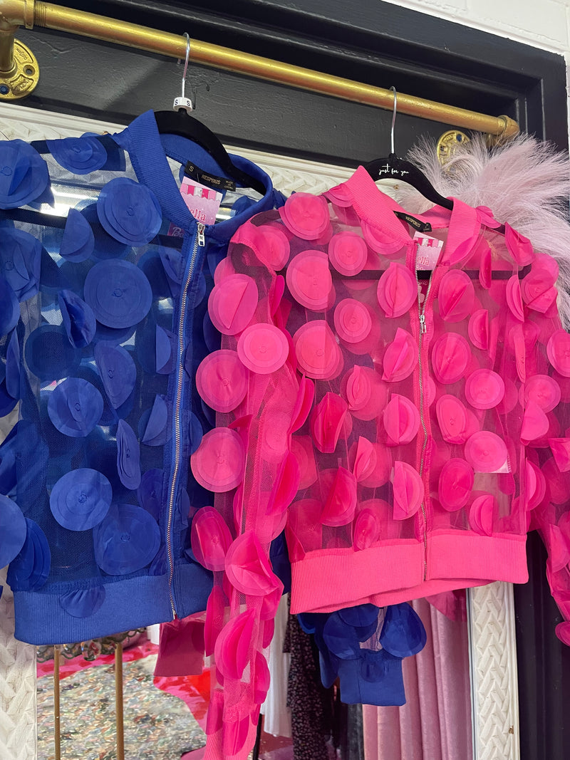 Mesh Circle Appliqué Jacket