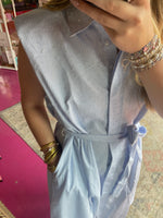 Blue Rhinestone Midi Dress