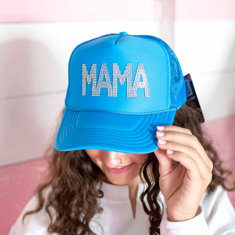 Rhinestone MAMA Trucker Hat