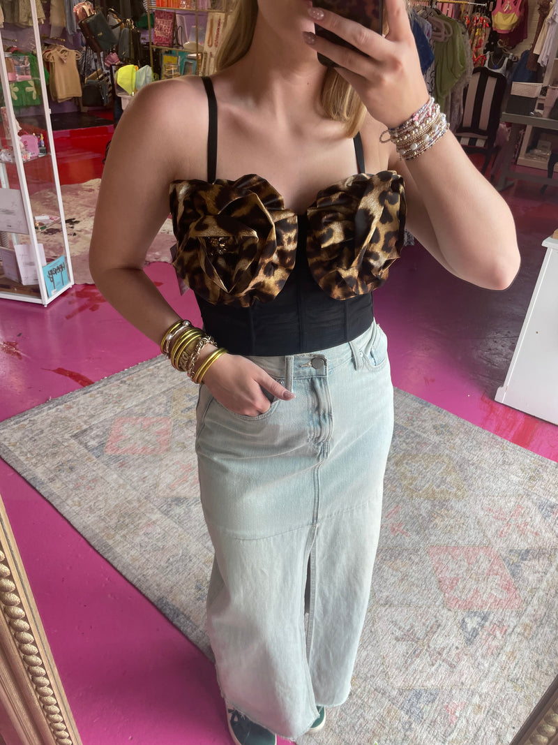 Leopard Corset Top