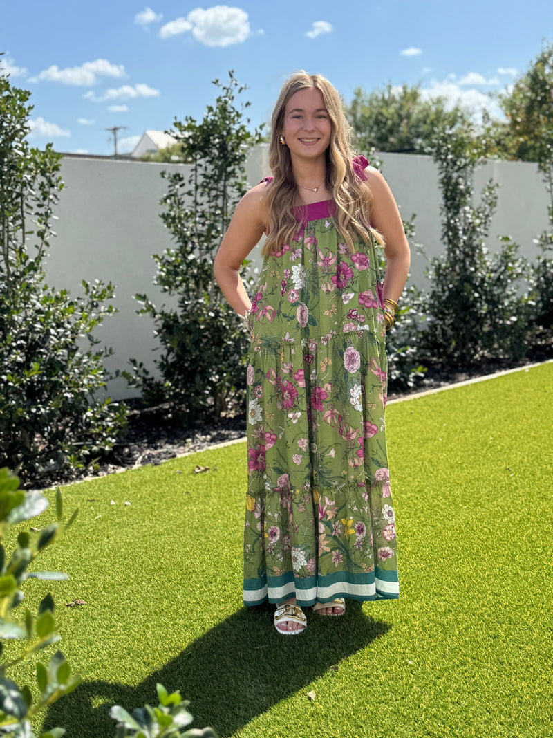 Floral Jewel Tone Maxi Dress