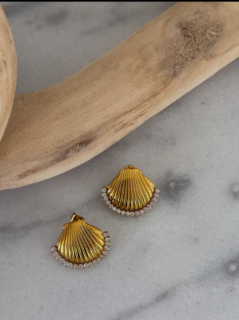 Gold Seashell Earrings