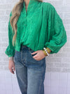 Green long sleeve top