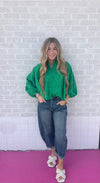 Green long sleeve top