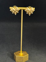 Gold Heart Earrings with little pearls