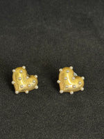 Gold Heart Earrings with little pearls