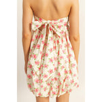 Floral Strapless Bubble Hem Mini Dress