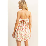 Floral Strapless Bubble Hem Mini Dress