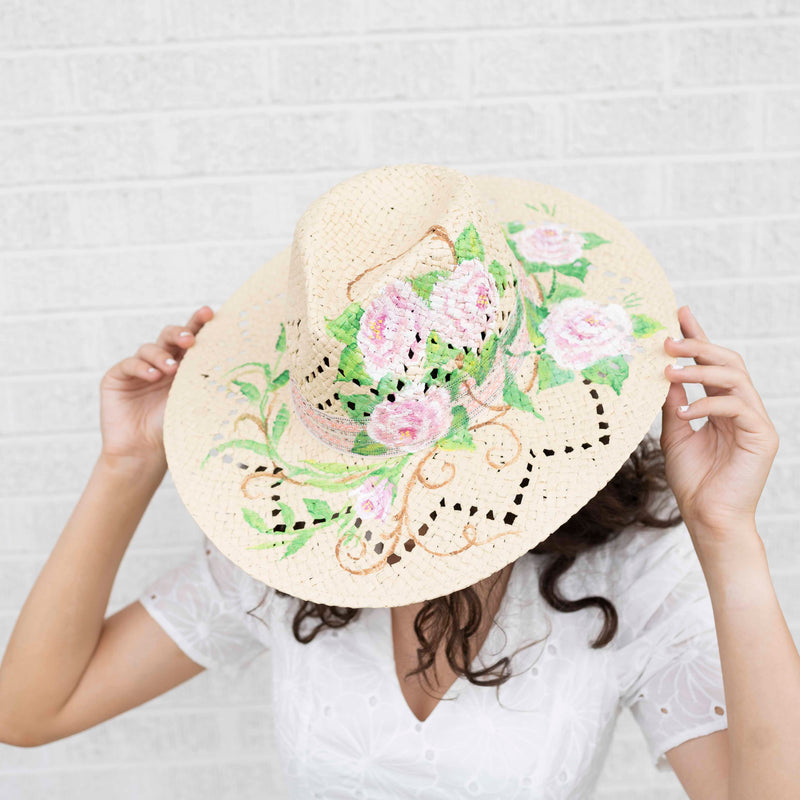 Hand painted straw hat