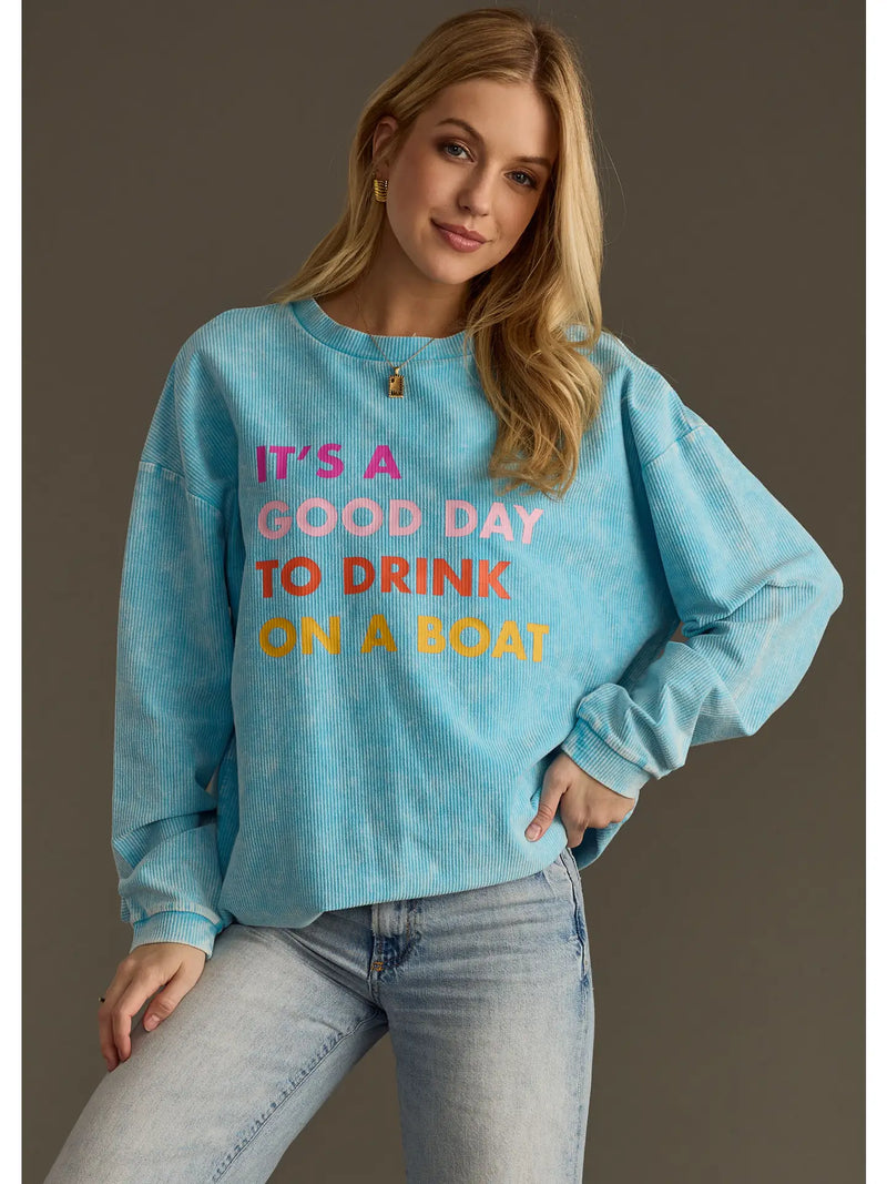 Drink On A Boat Ribbed Sweatshirt