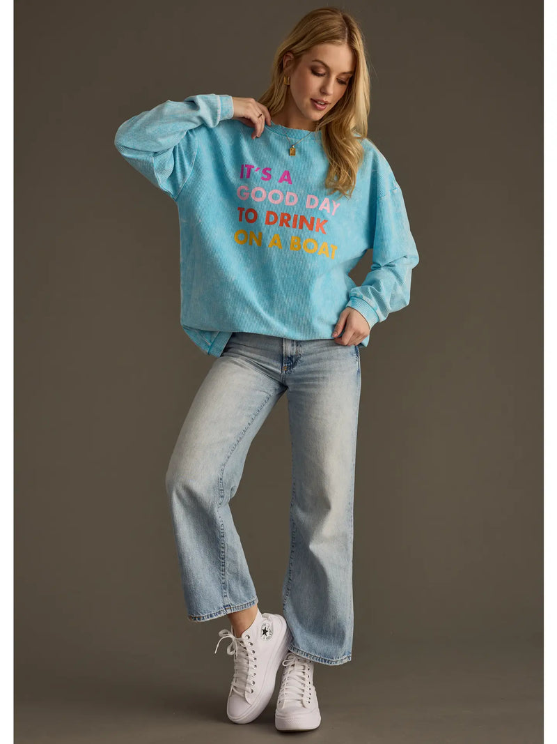 Drink On A Boat Ribbed Sweatshirt